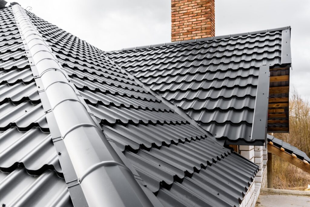 Metal roofing shingles sleek black 