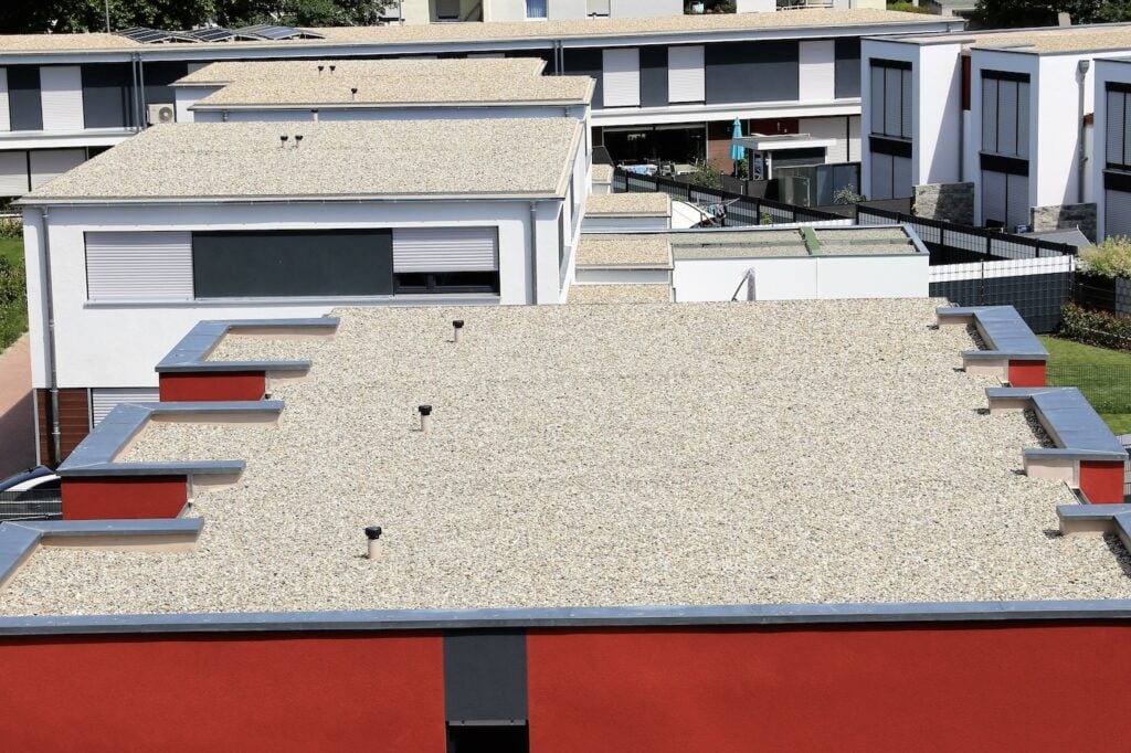 aerial view of built up roof