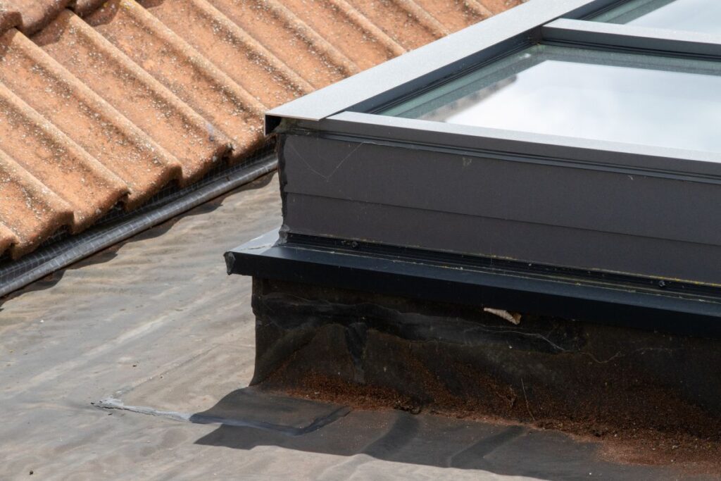 old and damaged roof flashing