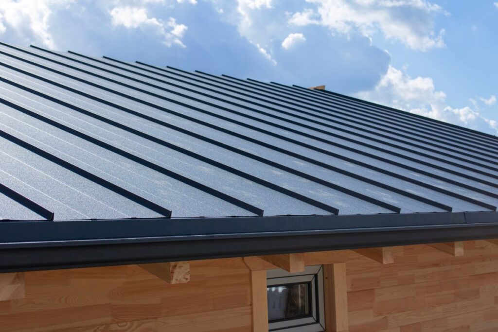 metal standing seam roof blue metallic sheets