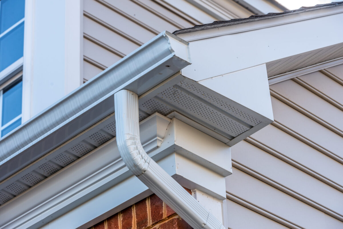 half round copper gutters white water system and fascia