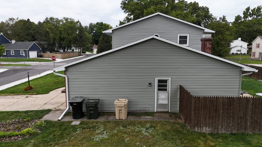 dark grey siding side view