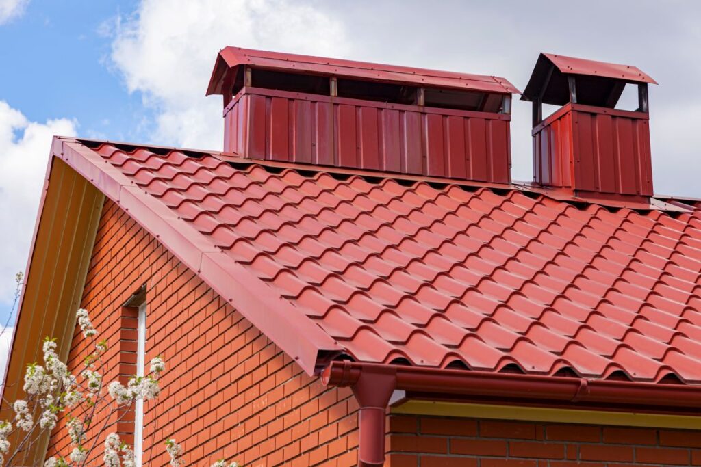 metal roof drip edge orange metallic tiles