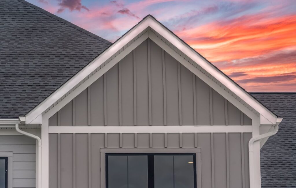 dark grey vertical siding