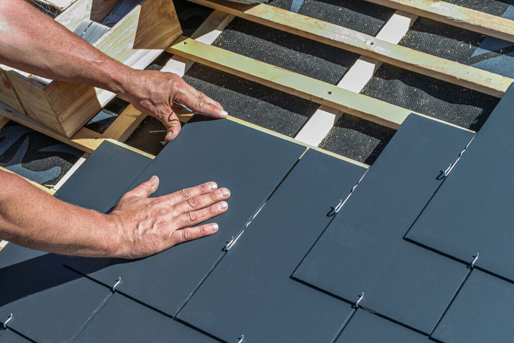 grey slate installation